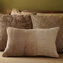 Pure Home and Living Ivory Pleated Rectangle Cotton Cushion Cover-image-7