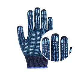 Swavind Safety Hand Gloves Blue Cotton Fabric with PVC Dotted Palm Blue Free Size (Pack of 120 Pair) image 4