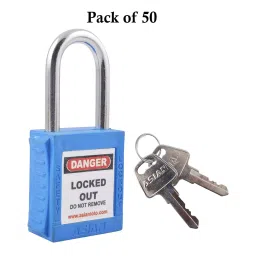 Asian Loto OSHA Safety Padlock with Metallic Shackle Different Key 38–40 mm Size, ALC-OLPL-D (Pack of 50) image 2