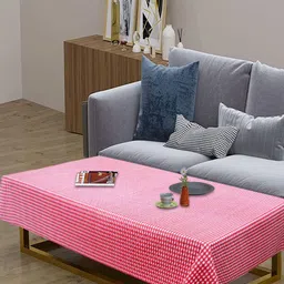LooMantha Pink Geometric Printed Waterproof Plastic 4-Seater Table Cover image 1