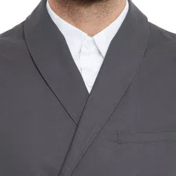 Hypernation Dark Grey Sleeveless Slim Fit Waistcoat image 4