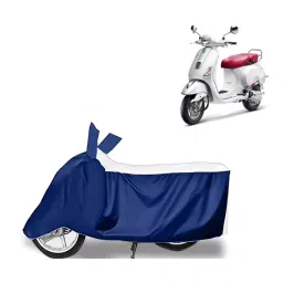 Auto Pearl Two Wheeler Cover for Vespa Elegante 150 BS6 - White, Blue-picture-40