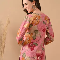HARIKS Floral Printed Pure Cotton Straight Kurti image 2