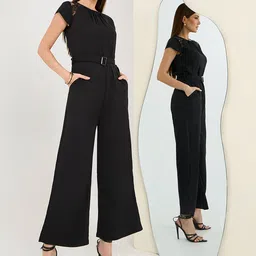 Miss Chase Bloom Through Bruises Women Belted Basic Jumpsuit-picture-26