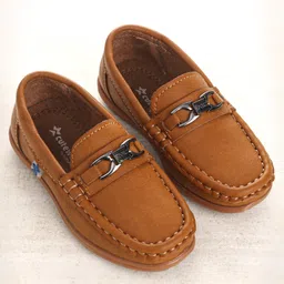 Cute Walk by Babyhug Slip On Loafer Shoes- Brown image 2