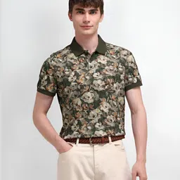 U.S. Polo Assn. Men Floral Printed Polo Collar Cotton Slim Fit T-Shirt-picture-14