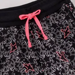 Doreme Knee Length Cotton Shorts Printed - Black image 3