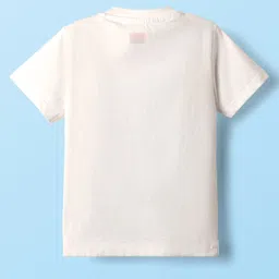 Babyhug Single Jersey Knit Half Sleeves T-Shirt & Shorts Set with Beach Theme Print - Red & White image 4