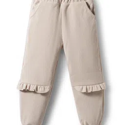 Mark & Mia Full Sleeves Winter Wear Sweatshirt & Pant Set with Rainbow Applique & Frill Detailing - Pink image 4