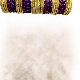 poshing Purple Glass Artificial Stones & Beads Bangles image 1