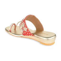 Rocia by Regal Women's Red Toe Ring Wedges image 5