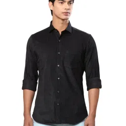 Raymond Black Contemporary Fit Texture Shirt image 1