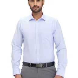 Park Avenue Blue Slim Fit Texture Shirt image 1