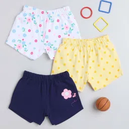 Bumzee Kids Multicolor Cotton Floral Print Shorts (Pack of 3) image 1