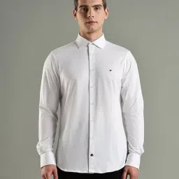 TOMMY HILFIGER White Slim Fit Solid Shirt-picture-21