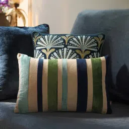 Pure Home and Living Blue and Green Bold Striped Cotton Cushion Cover-picture-36
