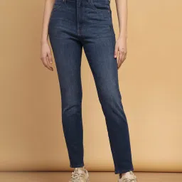 Wrangler Mid Blue High Rise Skinny Fit Jeans image 1