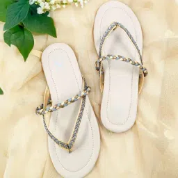 The Madras Trunk Women MystiqueLace Beige Sandal-picture-16