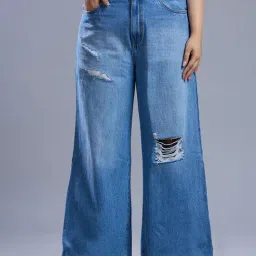 Turning Blue Cotton Loose Fit Jeans-picture-28