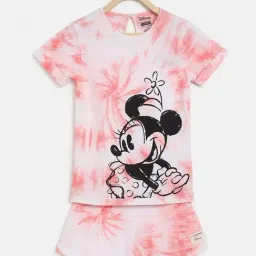 Lil Tomatoes Kids Pink & Black Cotton Printed Night Suits-picture-29