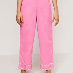 Global Desi Pink Elasticated Trousers-image-34