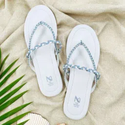 The Madras Trunk Women MystiqueLace White Sandal-image-3