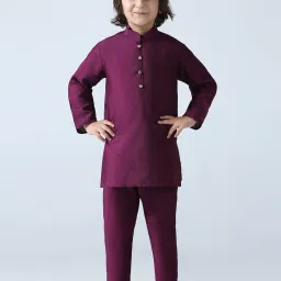 Tahvo Boys Maroon Regular Fit Kurta Set image 1