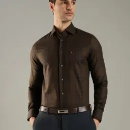 Tommy Hilfiger Brown Cotton Regular Fit Checks Shirt image 5