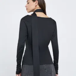 Styli Black Polyester Regular Fit Top image 4