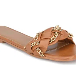 Zebba Women's Aadya Tan Casual Sandals image 4