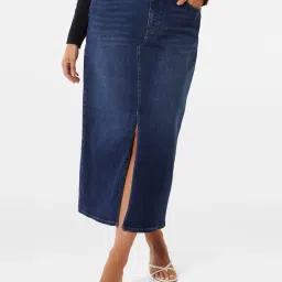 Forever New Blue Midi Denim Skirt image 1