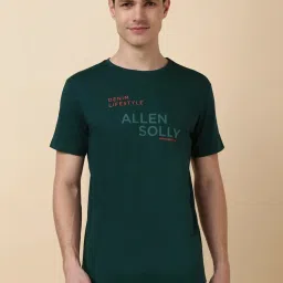 Allen Solly Green Cotton Regular Fit Printed T-Shirt image 1