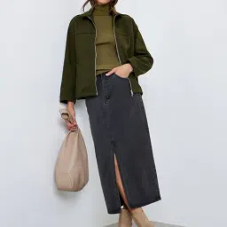 Styli Green Polyester Regular Fit Jacket-picture-37