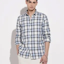 SHOWOFFFF Blue Cotton Regular Fit Checks Shirt-picture-16