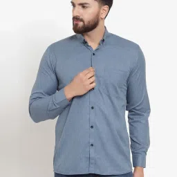 Jainish Grey Cotton Regular Fit Shirt image 1