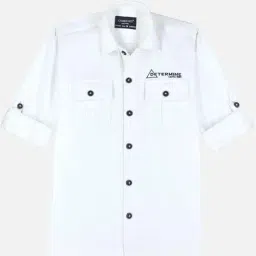 CHARCHIT Boys White Cotton Printed Shirt image 3