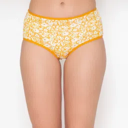 Clovia Yellow Floral Print Hipster Panty image 1