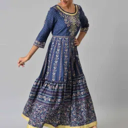 Aurelia Navy Floral Print Maxi Dress image 5