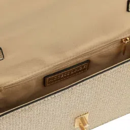 Accessorize London Beige Solid Medium Sling Handbag image 4