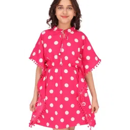 Cutecumber Kids Fuchsia Printed Casual Dress image 1
