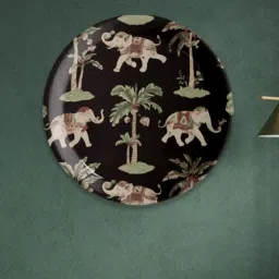 Nestroots Rajasthani Traditional Print Multicolor Porcelain Wall Plate image 1