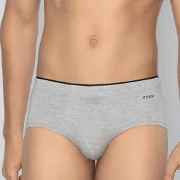 XYXX Light Grey Melange Cotton Briefs image 1