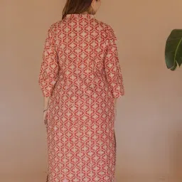 The Indian Ethnic Co Madder Cotton Straight Fit Printed Kurta image 2