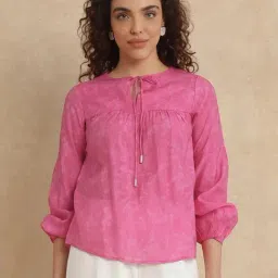 RAREISM Pink Viscose Blend Printed Long Sleeves Top-picture-10