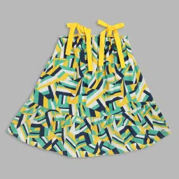 Blue Giraffe Kids Multicolor Cotton Printed Dress image 1