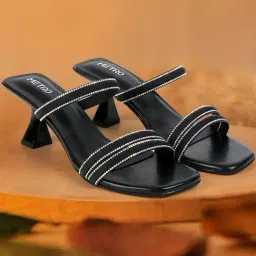 Metro Women's Black Slide Sandals-image-83