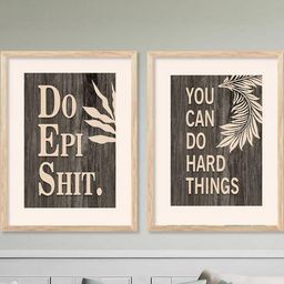 WALLLANE Grey 2 Piece Wood Abstract Wall Paintings-picture-33
