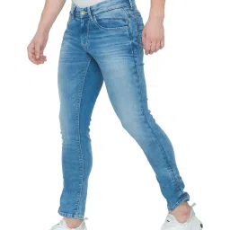 Spykar Light Blue Skinny Fit Heavily Washed Jeans image 3