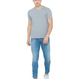 Spykar Light Blue Skinny Fit Heavily Washed Jeans image 4