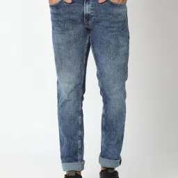 Spykar Blue Cotton Comfort Fit Jeans image 1